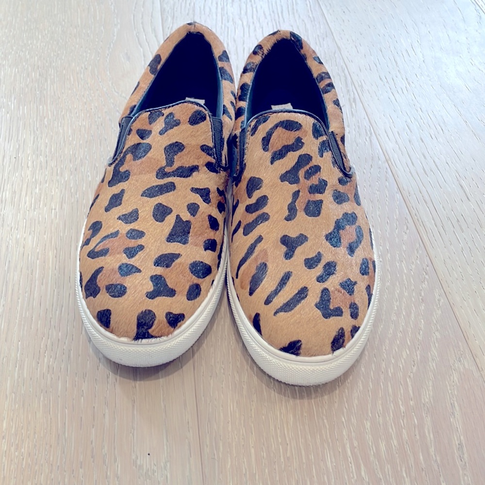 Steve Madden Leopard Print Slip-On Sneakers - Tan & Black